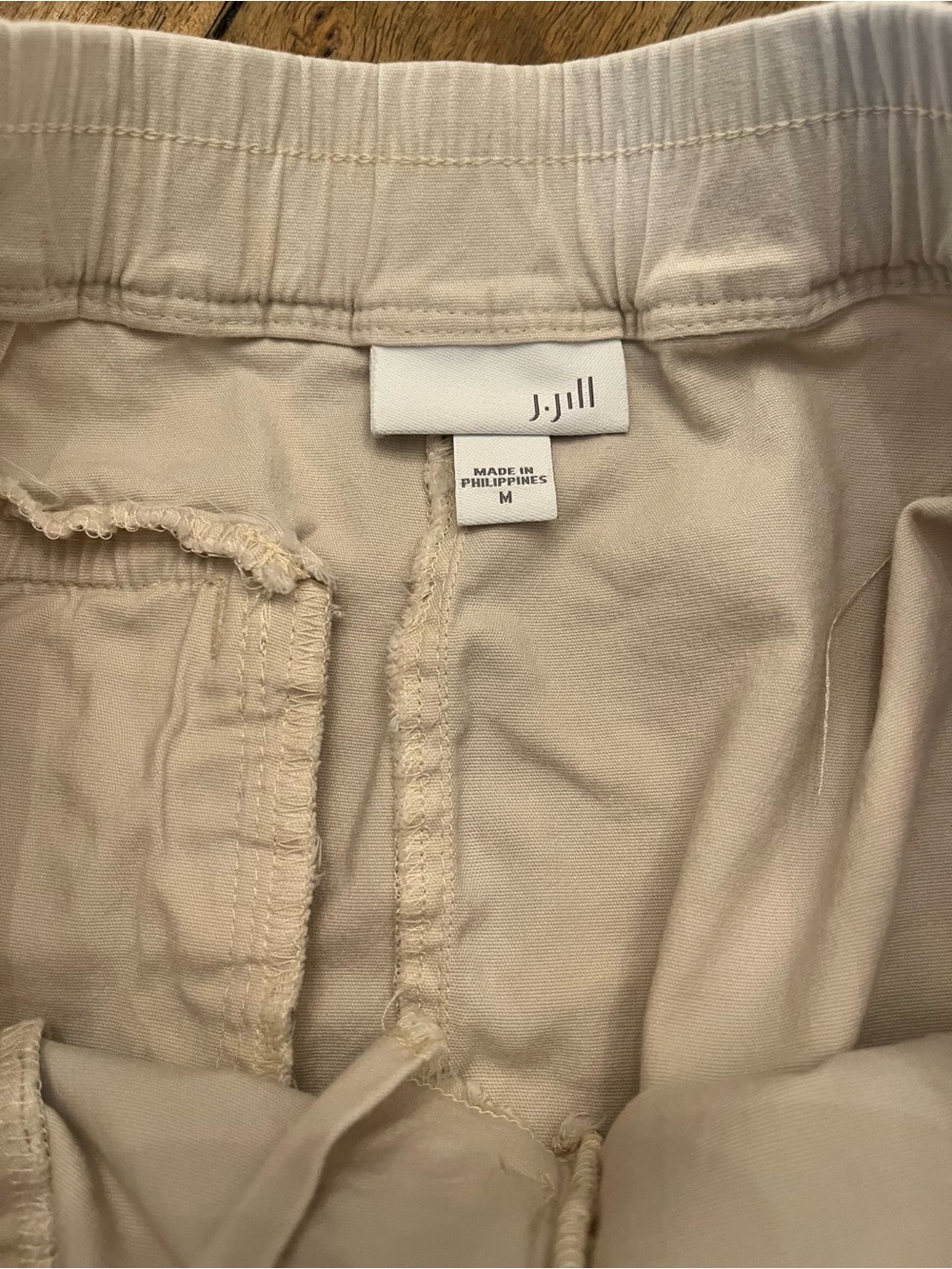 J. Jill Beige Live In Chino Style Cotton Blend Skirt size Medium - Picture 3 of 9
